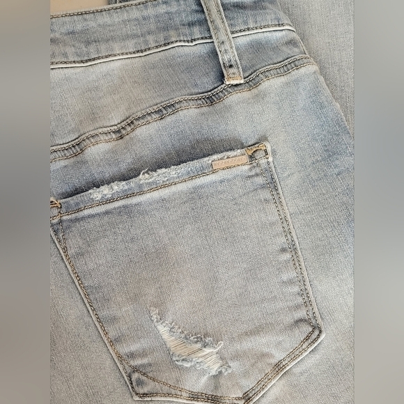Insane Gene Plus Size High-Rise Button Fly Distressed Girlfriend Jeans - Sz 2XL - Picture 7 of 14